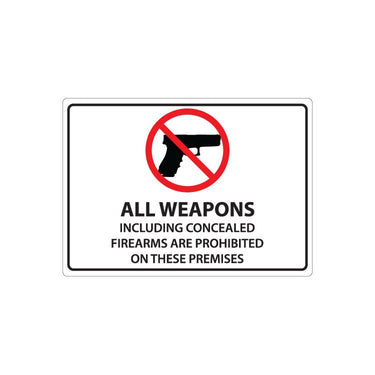 ZING Concealed Carry Decal, 5X7, 2/PK- Model 1822D